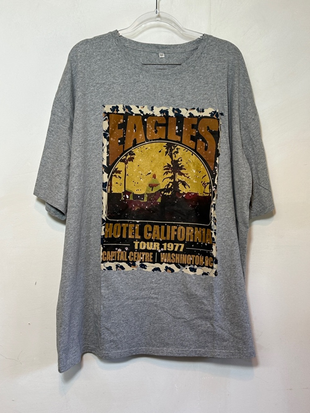 Eagles Hotel California Grey Graphic Tour T-Shirt Band Tee Classic Rock 70s 3XL